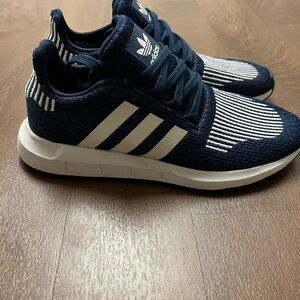 Adidas Navy and White Sneakers